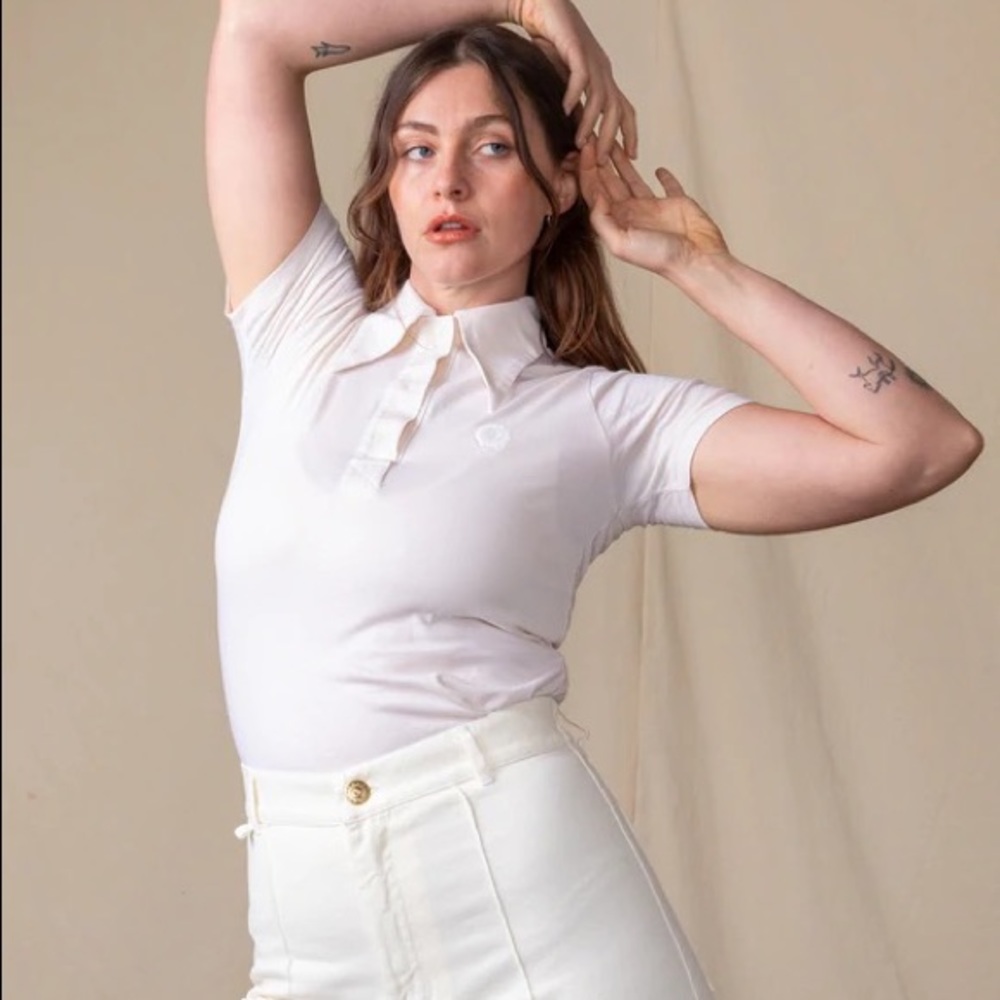 Big Bug Press polo in Vintage White